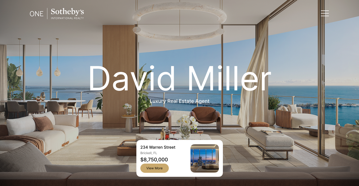 Agent website shown on a large screen
